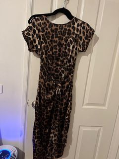Animal print wrap dress