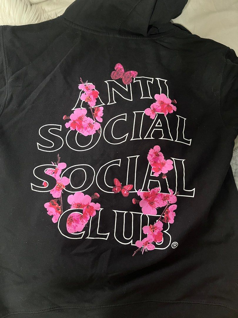 Anti social social 2025 club pink flower hoodie
