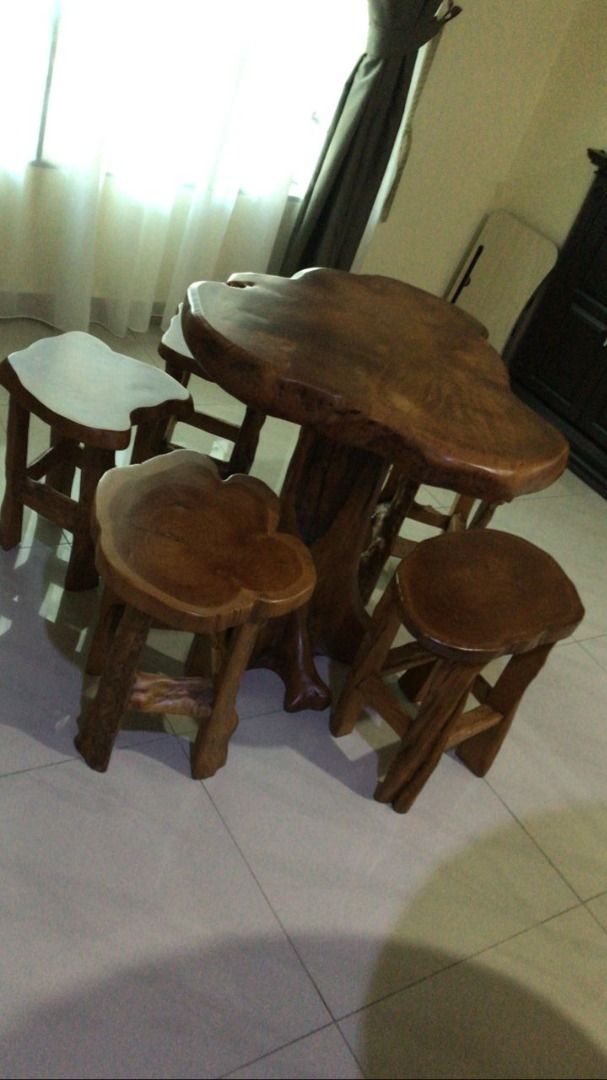 Antique table and 5 chairs set for sale Furniture Home Living