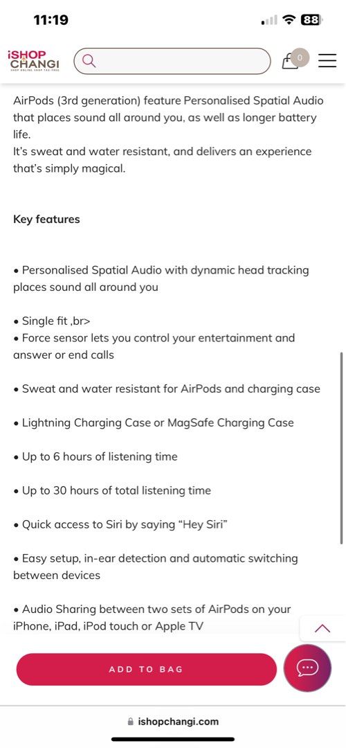 Ishopchangi airpods deals