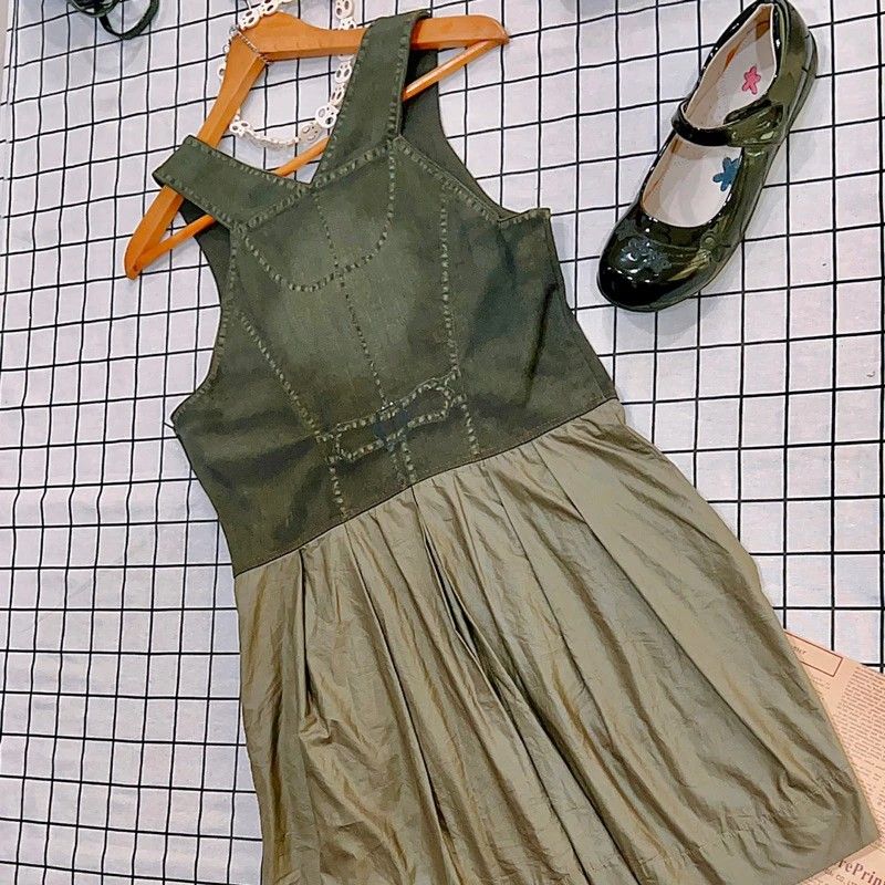 Army pinafore dress hotsell