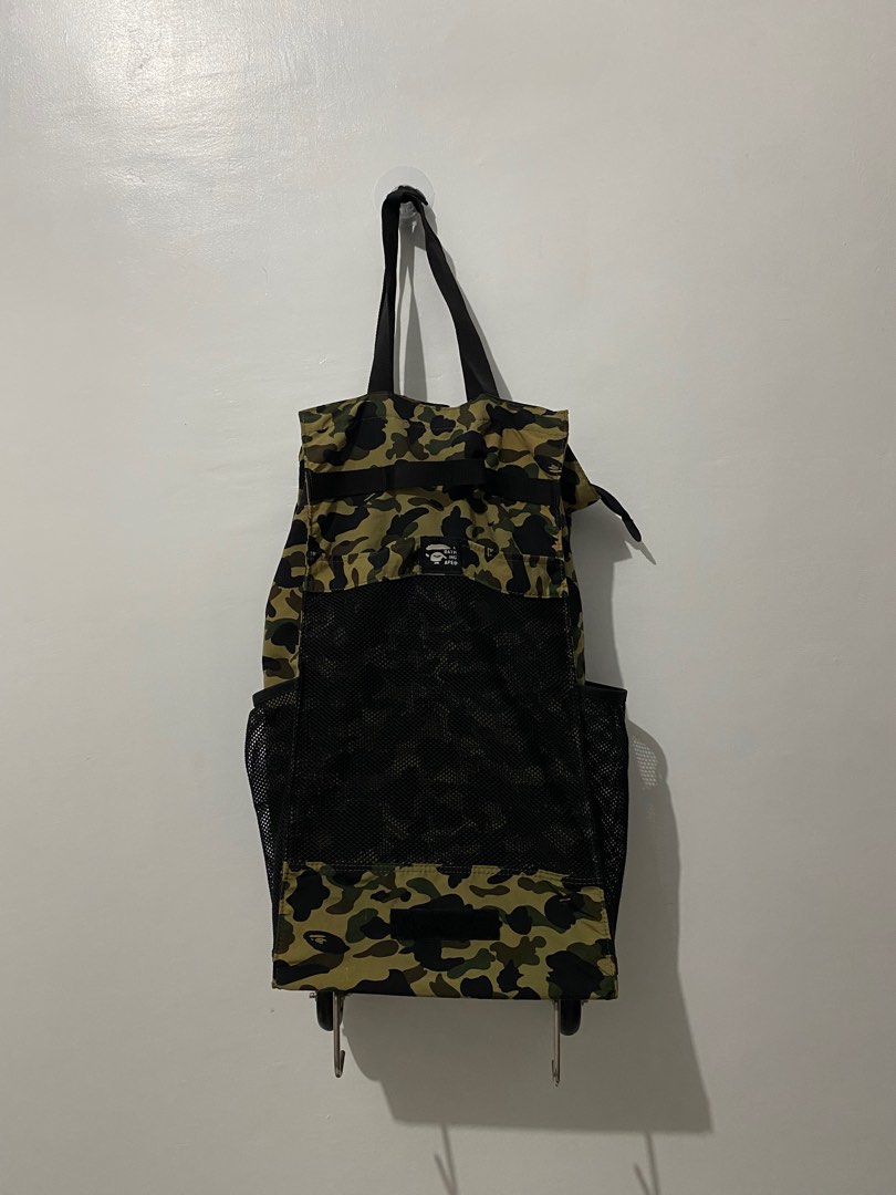 BAPE 1ST CAMOU LUGGAGE TROLLER BAG, Men's Fashion, Bags, Backpacks on