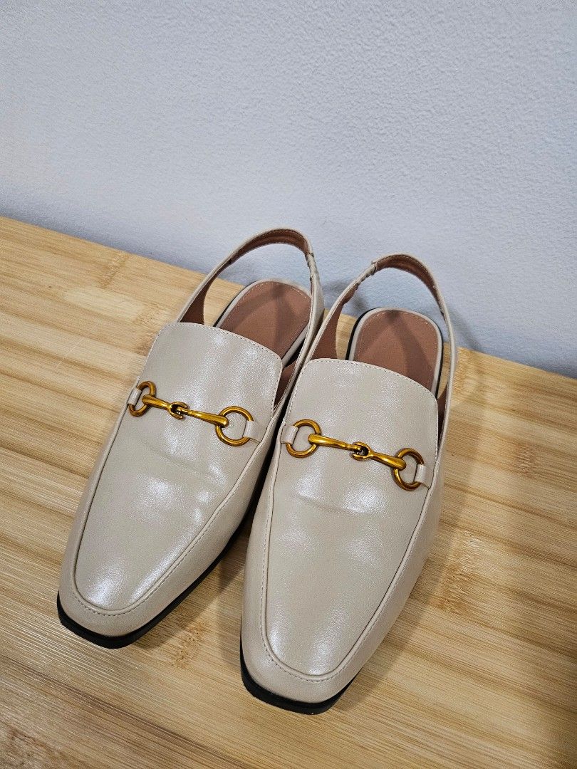 Beige Mules (Category: Flats & Sandals) located in Manila. Submitted by micag (Listing ID 1255699786, Image 2). Description: Beige Mules bought from Shein size 37 Very comfortable when worn Used once RFS: gifted with loafers of similar color.