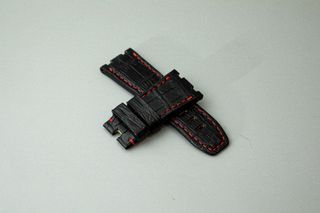 Black Crocodile Belly leather strap for AP watch and other watches