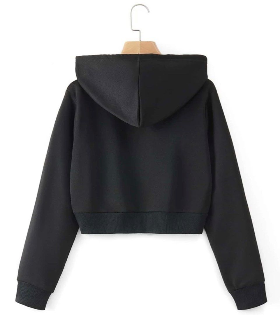 Girls black hotsell cropped hoodie