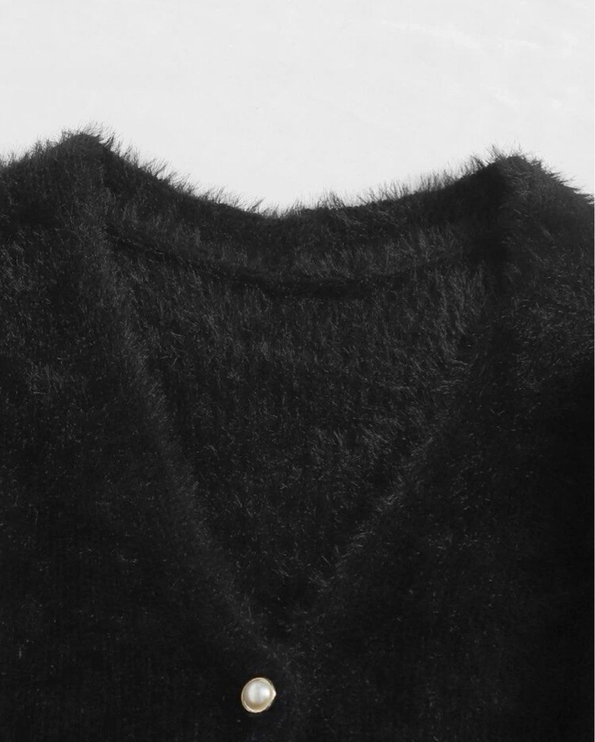 Furry online black cardigan