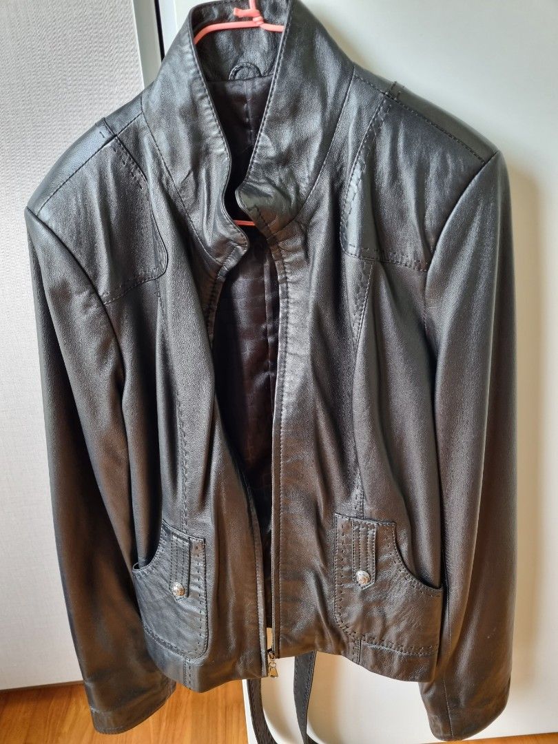 Black Ladies Genuine Leather Jacket Women s Fashion Coats