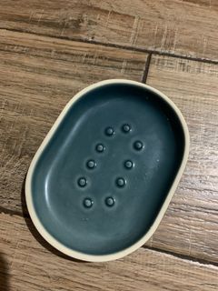 blue soap dish