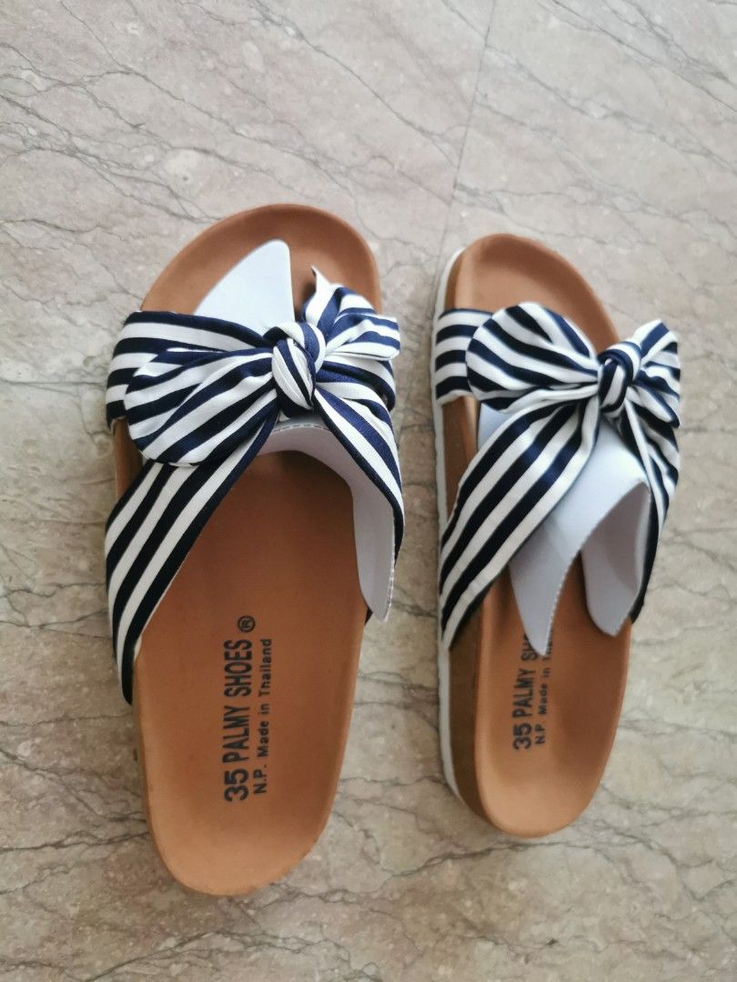 White striped clearance sandals