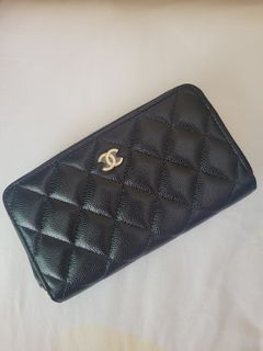 Ready BNIB Chanel Long Wallet Zippy Black Caviar SHW