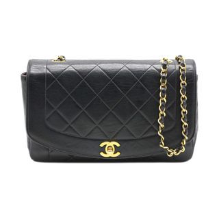 CHANEL Black Quilted Lambskin Vintage Medium Classic Diana Flap Bag