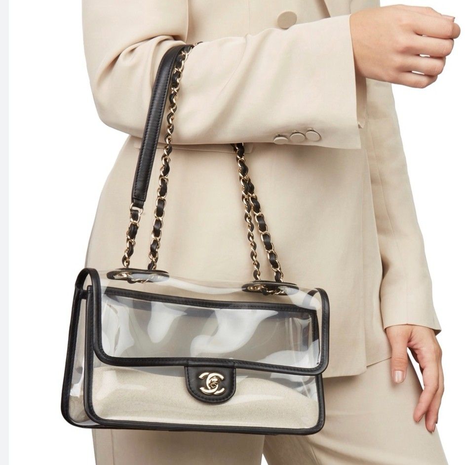 Authentic Chanel Sand By The Sea Transparent Medium Flap Bag with Pearls,  Luxury, Bags & Wallets on Carousell