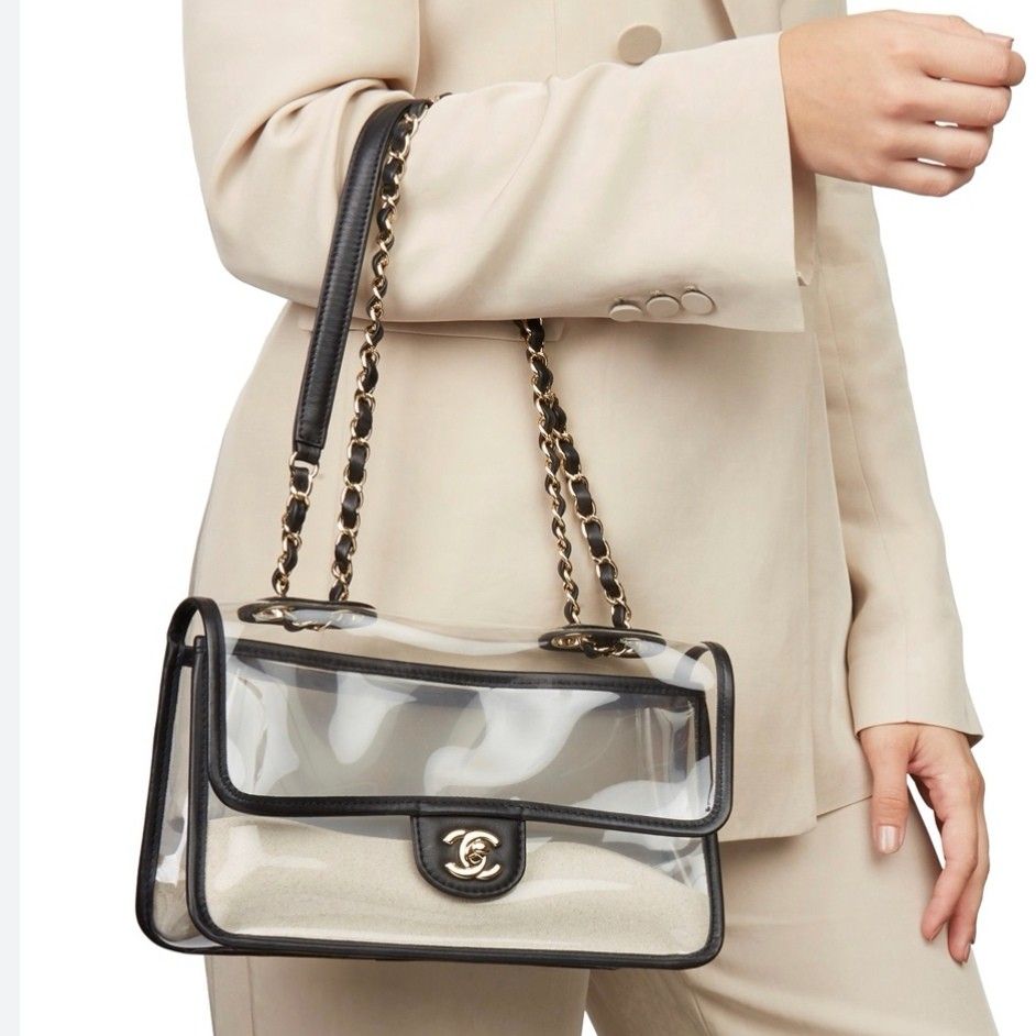 Chanel Sand By The Sea Flap Bag Pearl Clear in PVC/Lambskin with