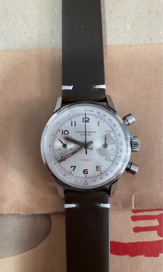 Nice Complication Chronograph Suisse Vintage watch 1970 s