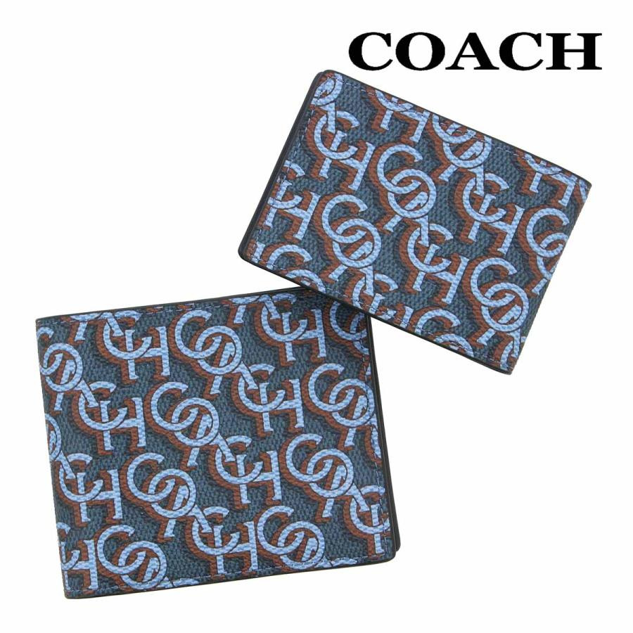 Coach Wallet Bifold Men's COACH Midnight Monogram Print 3In1 Wallet