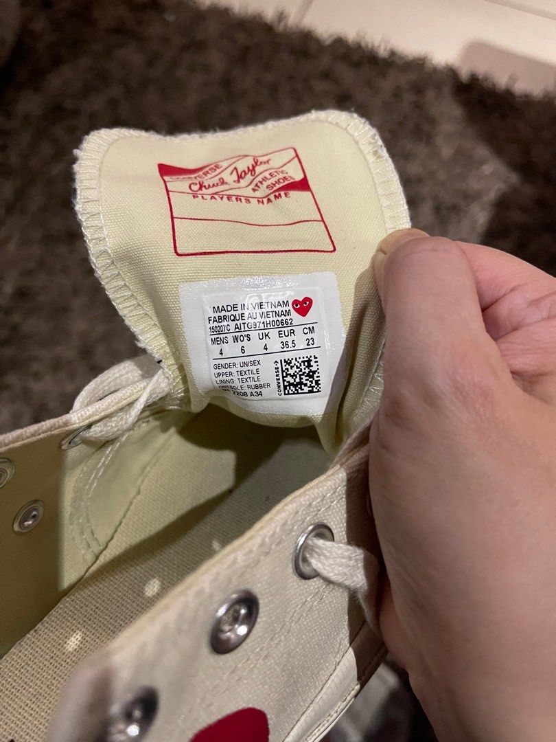 Comme des garcons cheap converse size 3