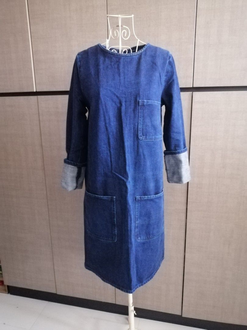 blue baby shower dress Angel Maternity Avery Baby Shower Smock Dress in Blue main image 0