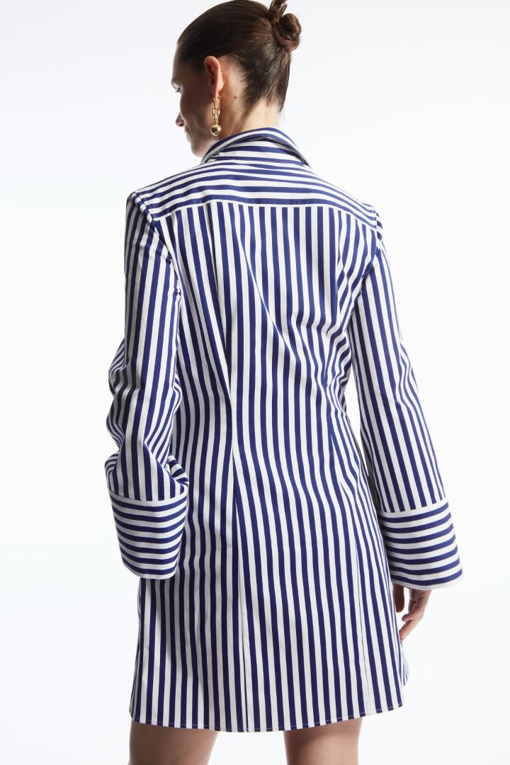 COS Striped Waisted Mini Shirt Dress Women s Fashion Dresses Sets Dresses on Carousell
