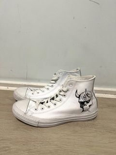 Custom white leather converse