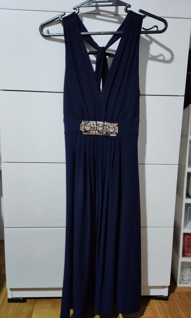 Dark Navy Blue Semi-Formal Dress, Women's Fashion, Dresses & Sets ...
