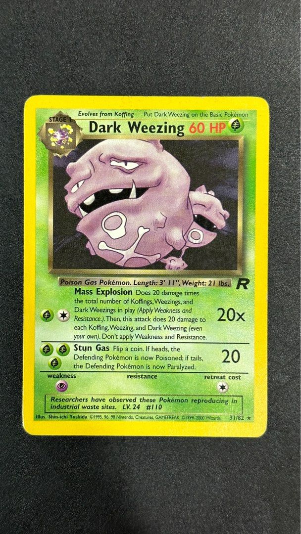 dark weezing pokemon card value Dark Weezing 14/82 Holo Rare Unlimited Team