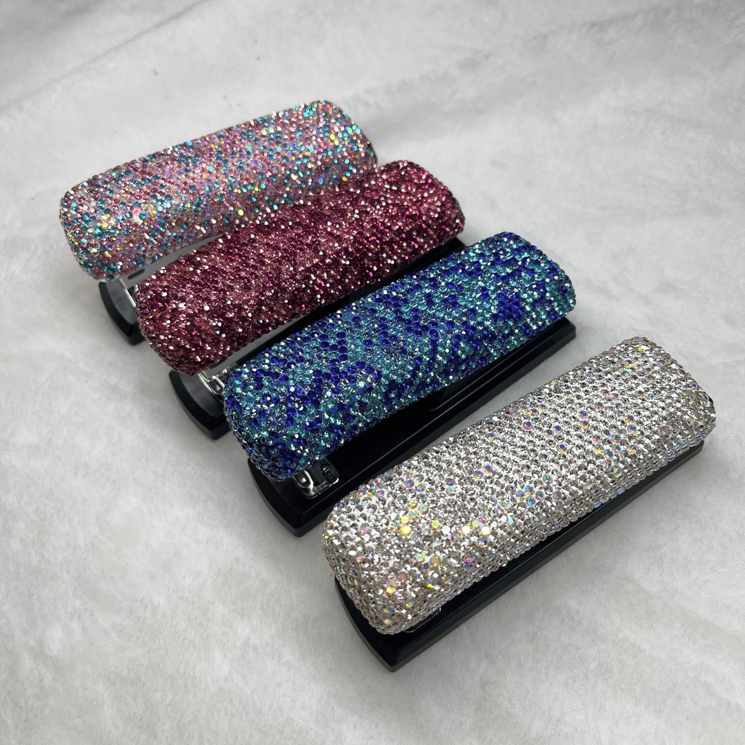 Pasted Diamond Crystal Stapler - Handmade Bling Dazzling Stapler For Office, School, Or Home (White & AB Color) - View #4