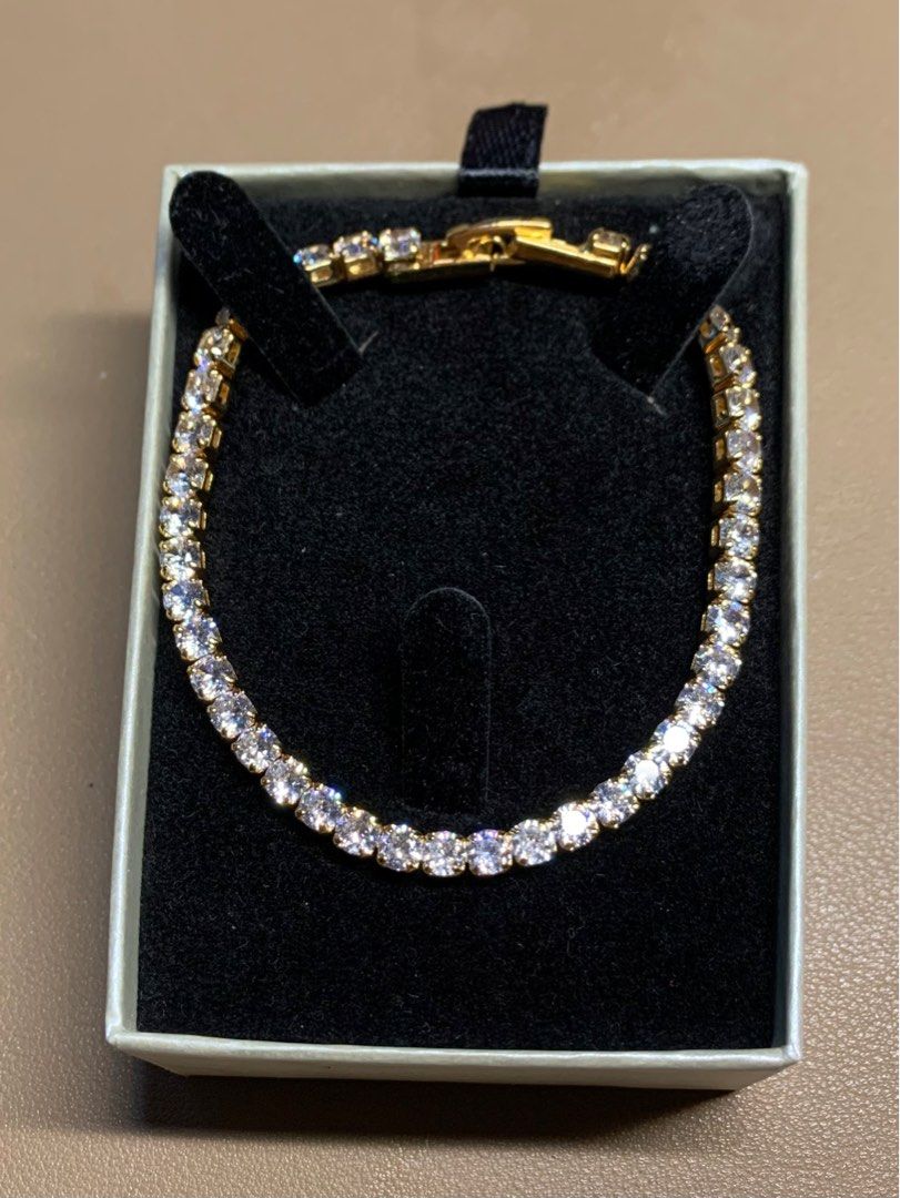Diamond Gold Tennis Bracelet, Women's Fashion, Jewelry & Organizers