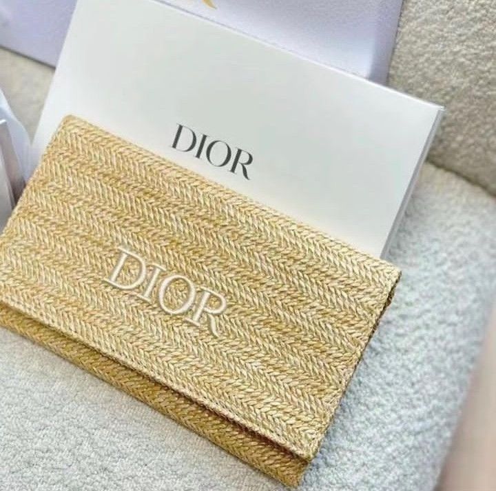 New In Box/Never Used! AUTHENTIC Christian Dior Raffia Pouch