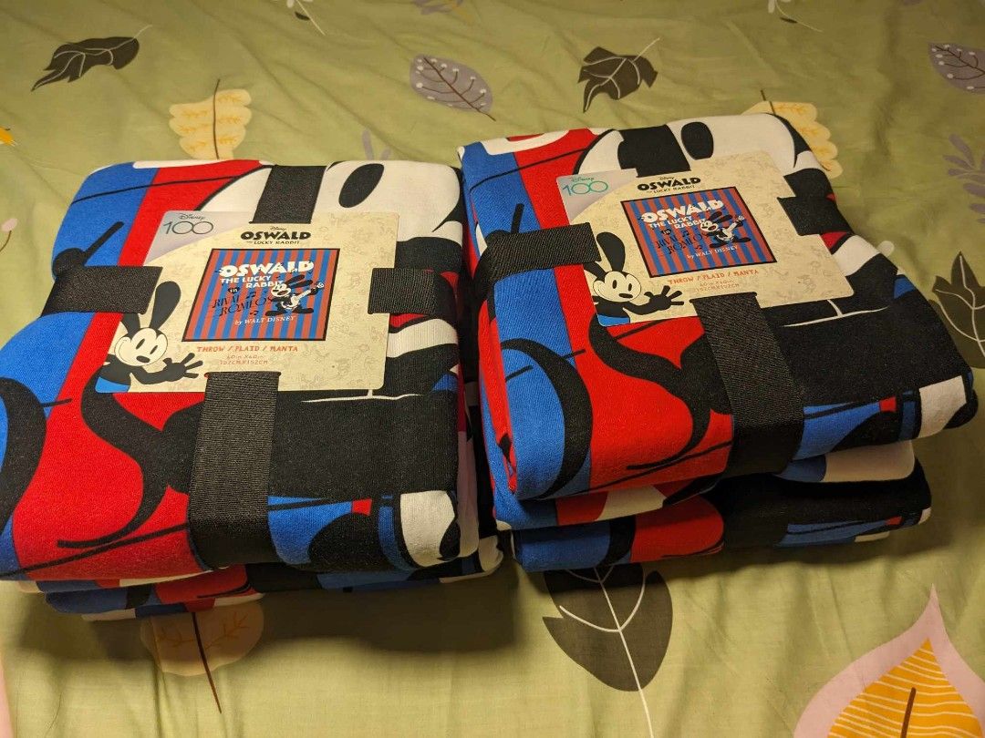 Disney Oswald the Lucky Rabbit-throw blanket (Category: Bedding & Towels) located in Quezon City. Submitted by carm.tlg (Listing ID 1255611741, Image 2). Description: Brand new throw blanket original price hk469 (PHP 3400) 3 items 60 in X 60 in , 152 cm x 152 cm super soft. Di mainit pag ginamit not cheap material book via lalamove etc. pay Bpi online.
