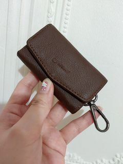 Dompet stnk gantungan kunci kulit asli Fiorenza coffee