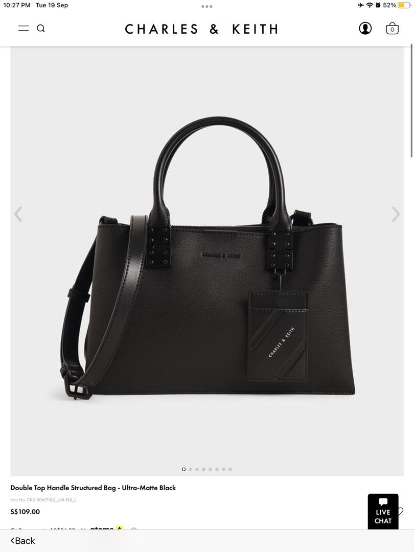 Charles Double Top Handle Structured Bag Ck2 Double Handle