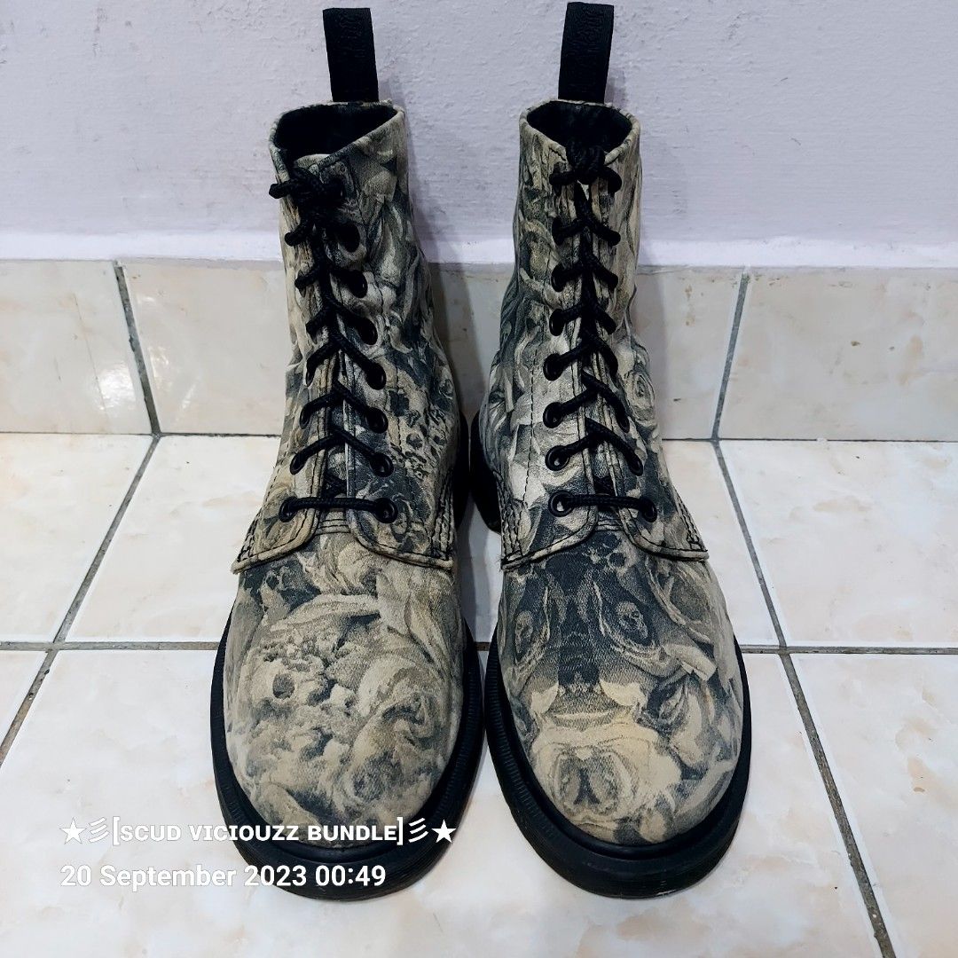 Dr martens skull and roses boots on sale