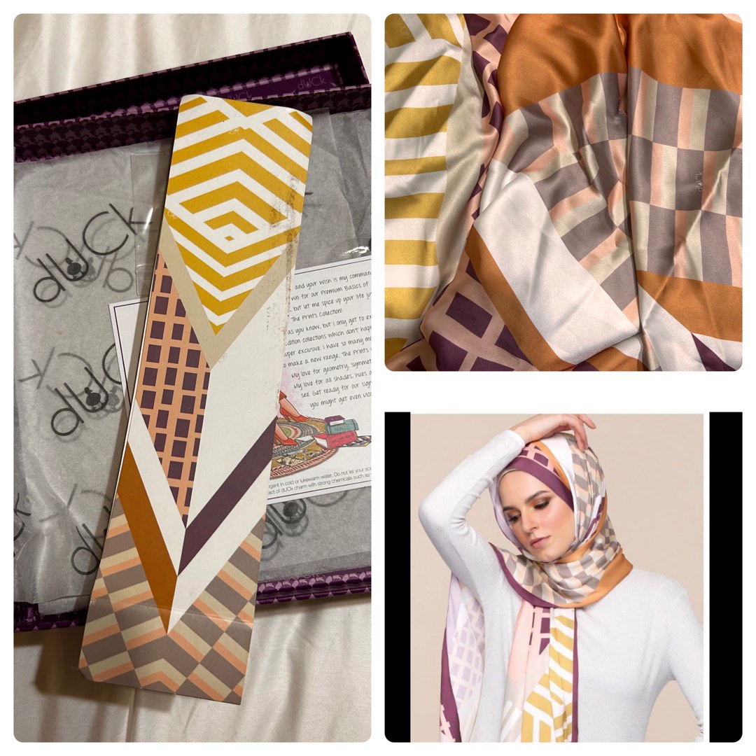 Duck Shawl The Geomatric in Cheesecake, Women's Fashion, Muslimah