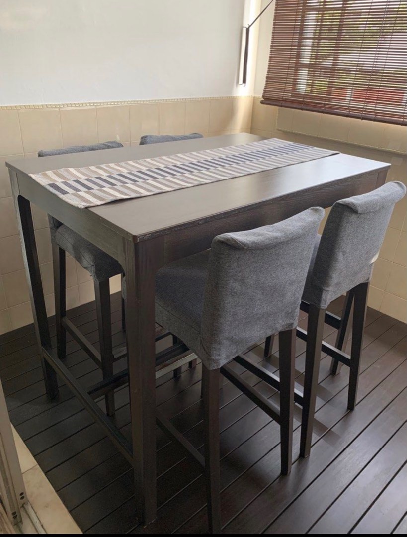 Raleigh gray storage pub sales dining table