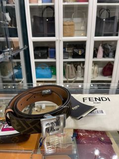 Fendi Unisex Cintura Reversible Belt Monogram/Brown (105)