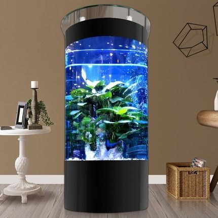 Floor Standing Cylinder Acrylic Fish Tank Round Perspex Aquariums