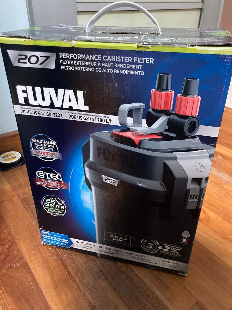 Fluval 207 Canister Filter w Box (w all media), Pet Supplies, Homes