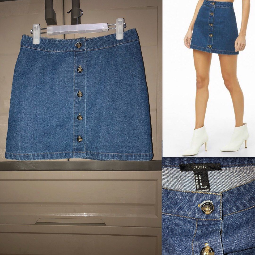 Stretch Denim A-Line Mini Skirt in Salisbury Wash: Patch Pocket Edition