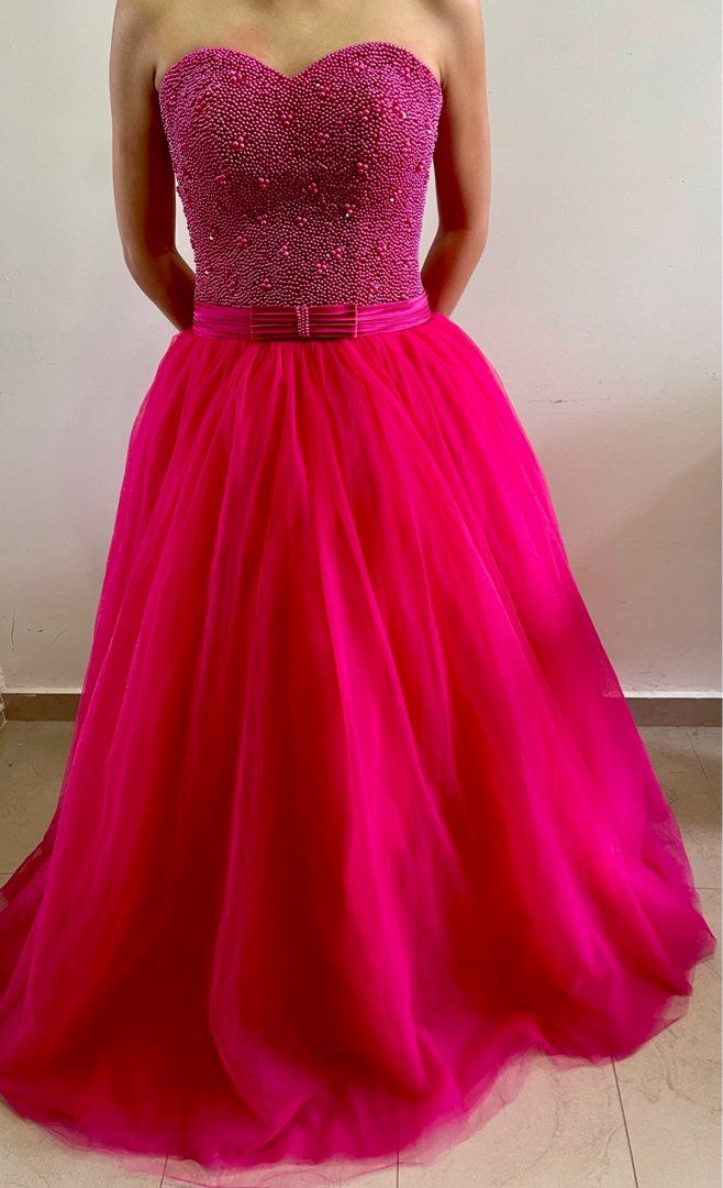 Fuchsia pink ball best sale gown