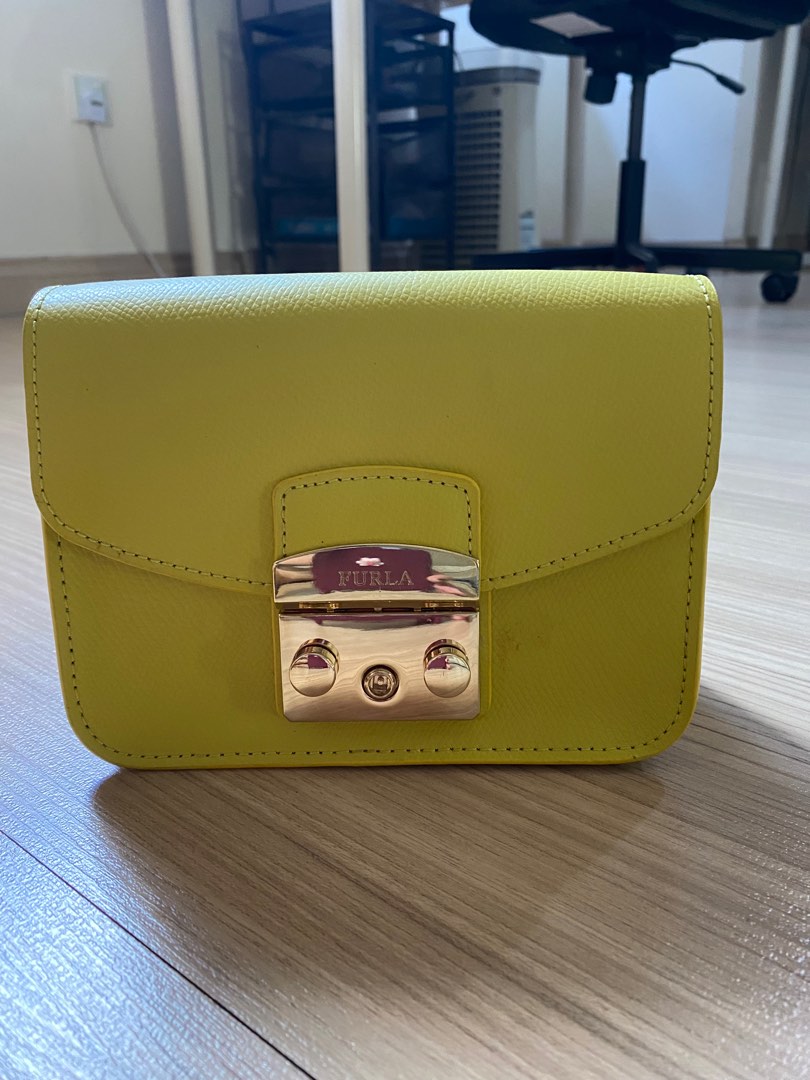 Furla yellow, Women's Fashion, Bags & Wallets, Crossbody Bags on Carousell
