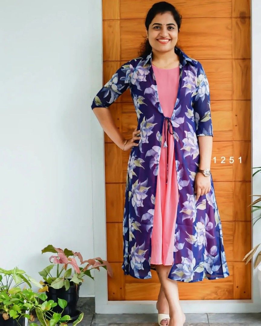 Frock kurti with sale jacket