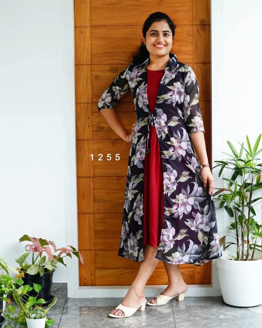 Georgette discount jacket kurti