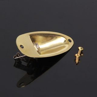 Gold Boat Style 1/4 inch Guitar Output Mono Jack Plug Socket Plate for Strat Stratocaster Electric Guitar