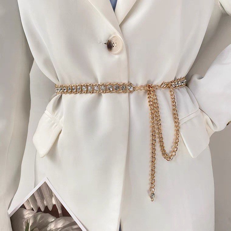 Gold Jewel Waist Belt Women s Fashion Watches Accessories