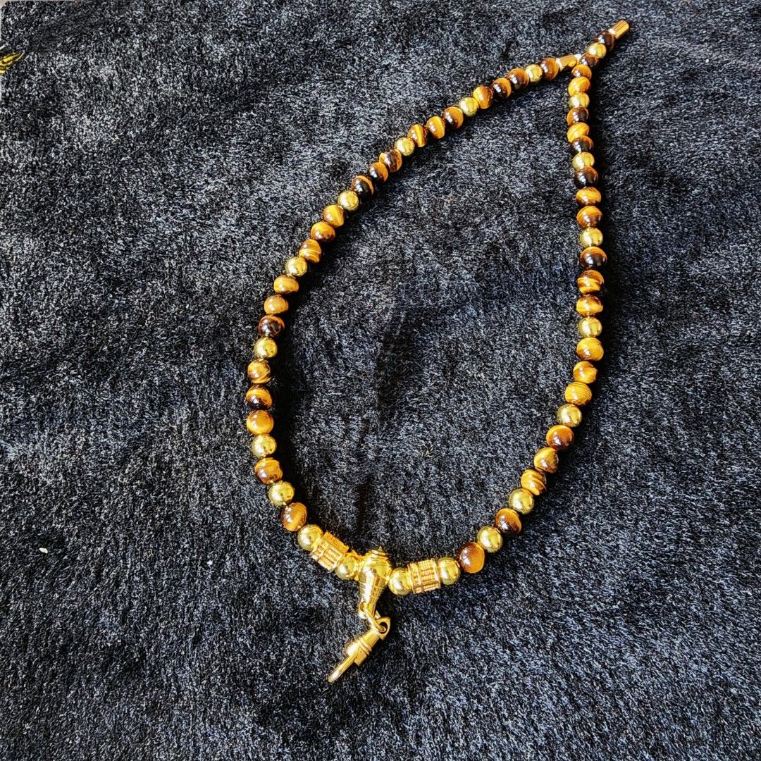 Good Quality Grade Full Tiger Eye Gold Plated Abacus 1 Hook