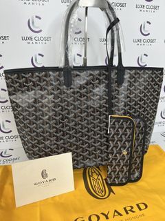 Goyard Boheme Hobo Bag Black/Tan in Goyardine Canvas & Chevroches Calfskin  with Silver-tone - US