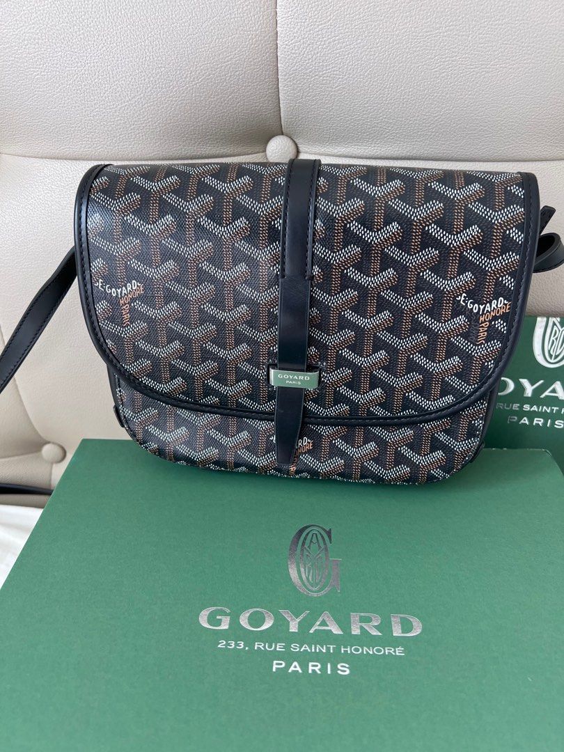 Goyard Sac Belvedere MM Bag Noir Et Naturel, Luxury, Bags & Wallets on  Carousell