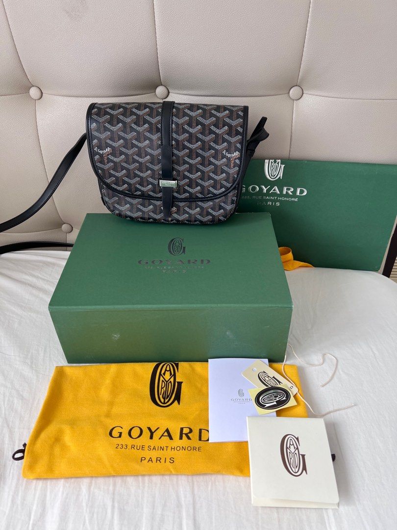 Goyard Sac Belvedere MM Bag Noir Et Naturel, Luxury, Bags & Wallets on  Carousell