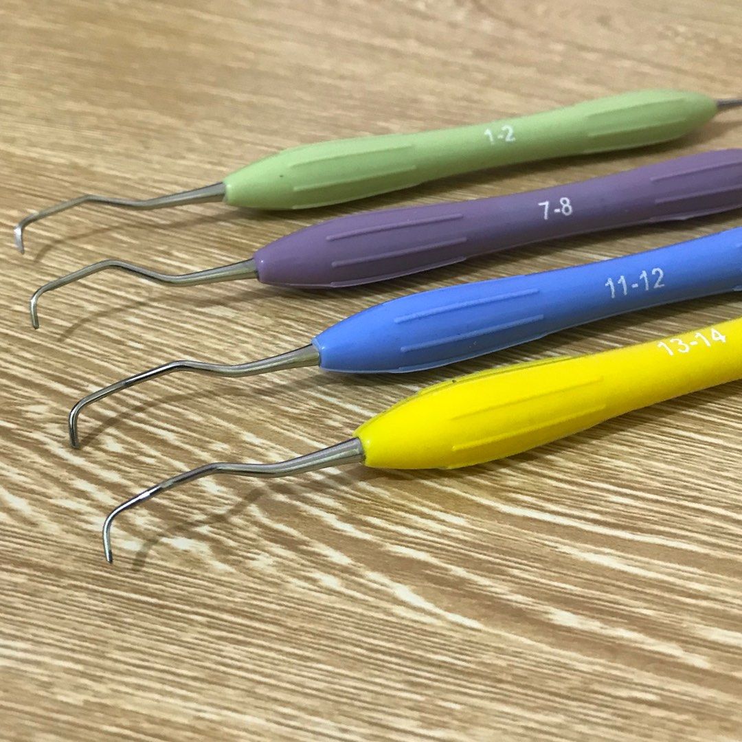 OdontoMed2011 10 PCS Gracey CURETTES 1/2 Dental PERIODONTAL Hollow Handle Double Ended Stainless Steel Odm