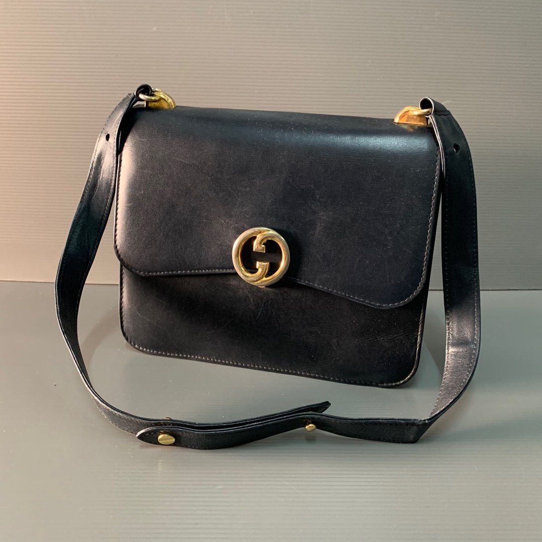 Gucci Vintage Box Shoulder Bag Black